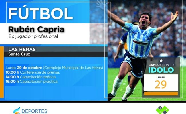 LUNES 29 :  EL MAGO CAPRIA DICTARÀ CLINICA DE FUTBOL EN LAS HERAS