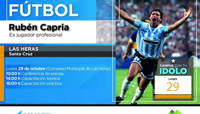 LUNES 29 :  EL MAGO CAPRIA DICTARÀ CLINICA DE FUTBOL EN LAS HERAS