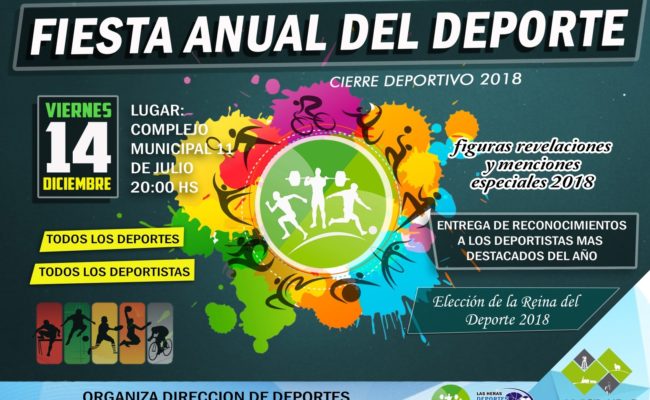 LA FIESTA ANUAL DEL DEPORTE SERA EL VIERNES 14 DE DICIEMBRE