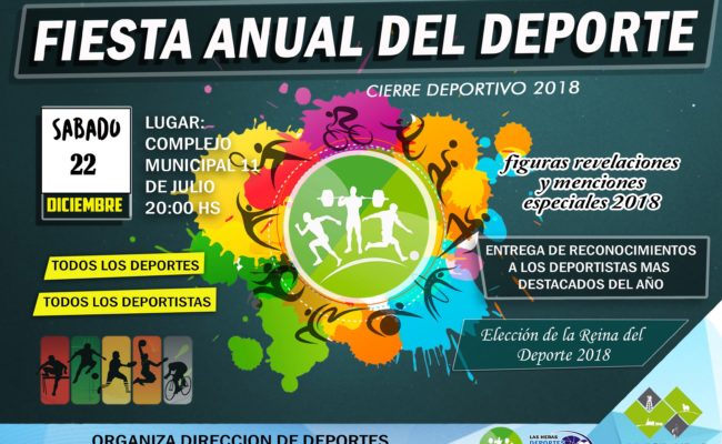 FIESTA ANUAL DEL DEPORTE 2018 : TODOS LOS NOMINADOS PARA EL SABADO 22 DE DICIEMBRE