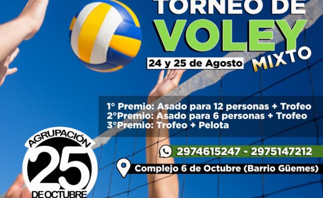 TORNEO DE VOLEY MIXTO EN EL GIMNASIO “6 DE OCTUBRE”