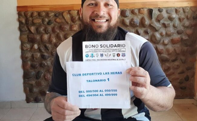 MAXIMILIANO BRITEZ  GANO LA VIVIENDA EN  EL  SORTEO DEL “BONO SOLIDARIO”