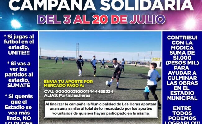 FUTBOL:  CAMPAÑA SOLIDARIA 2023 “TODOS POR EL ESTADIO”