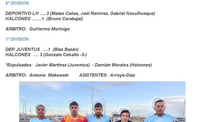 FUTBOL SUBSEDE LAS HERAS: HALCONES LE GANÓ A JUVENTUS CON OTRO HAT TRICK DE GONZALO CEBALLO