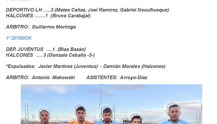FUTBOL SUBSEDE LAS HERAS: HALCONES LE GANÓ A JUVENTUS CON OTRO HAT TRICK DE GONZALO CEBALLO