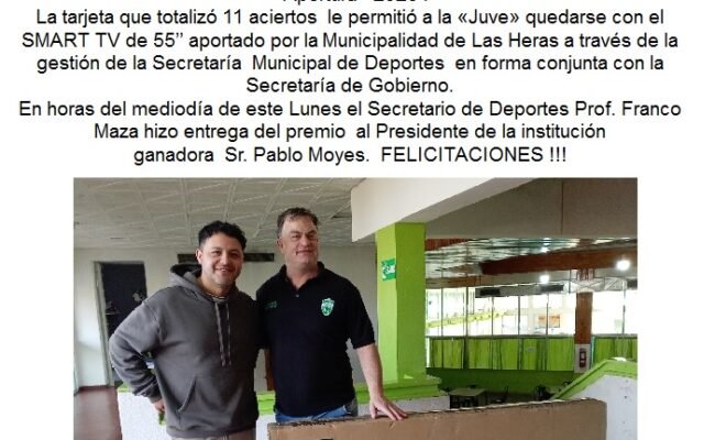 EL CLUB JUVENTUS GANO EL CONCURSO “EL GRAN DT DEL MUNDIAL”