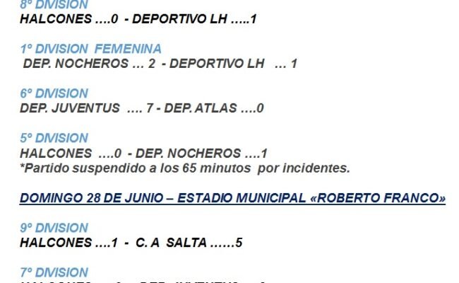 FUTBOL SUBSEDE LAS HERAS :  RESULTADOS DE LA DEFINICION DE LAS LIGUILLAS
